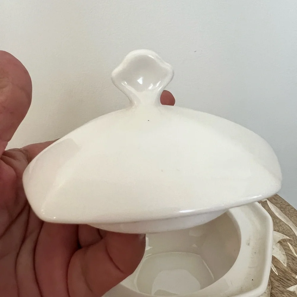 Vintage Godinger & Co Ivory Etched Floral Candy Dish with Lid